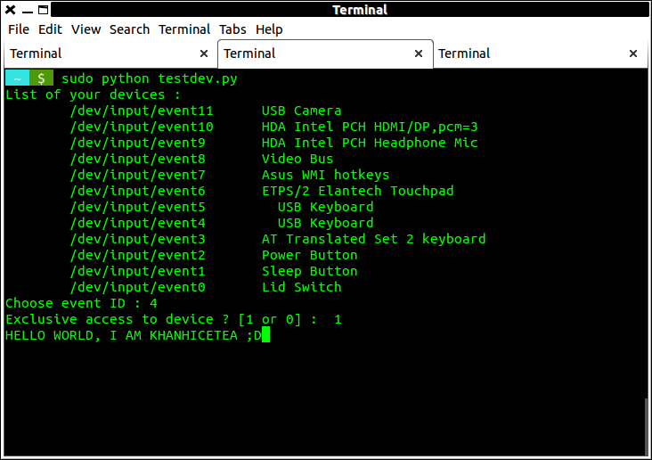 Read device input on Linux